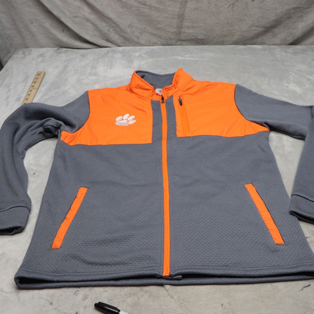 Clemson Tigers Jacket Mens Large Grey Rivalry Threads Full Zip NCAA Football